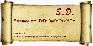 Seemayer Dömötör névjegykártya